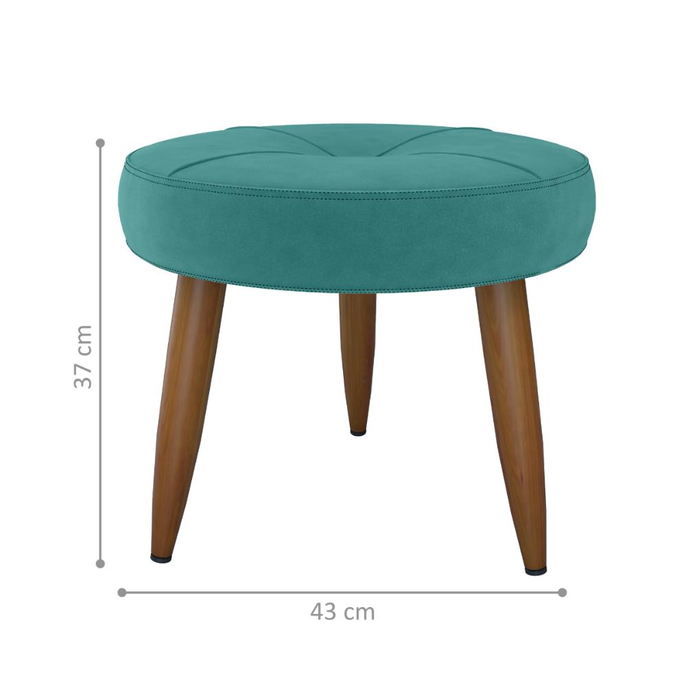 Conjunto  Poltrona e Puff Decorativos Josh Veludo Ver Menta
