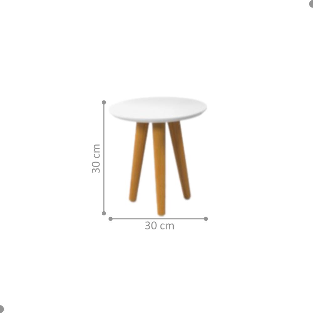 Conjunto 3 Mesas para Sala Redonda Nantes Branco