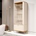 Conjunto Buffet e Cristaleira Lirio Off White Nature Dourado