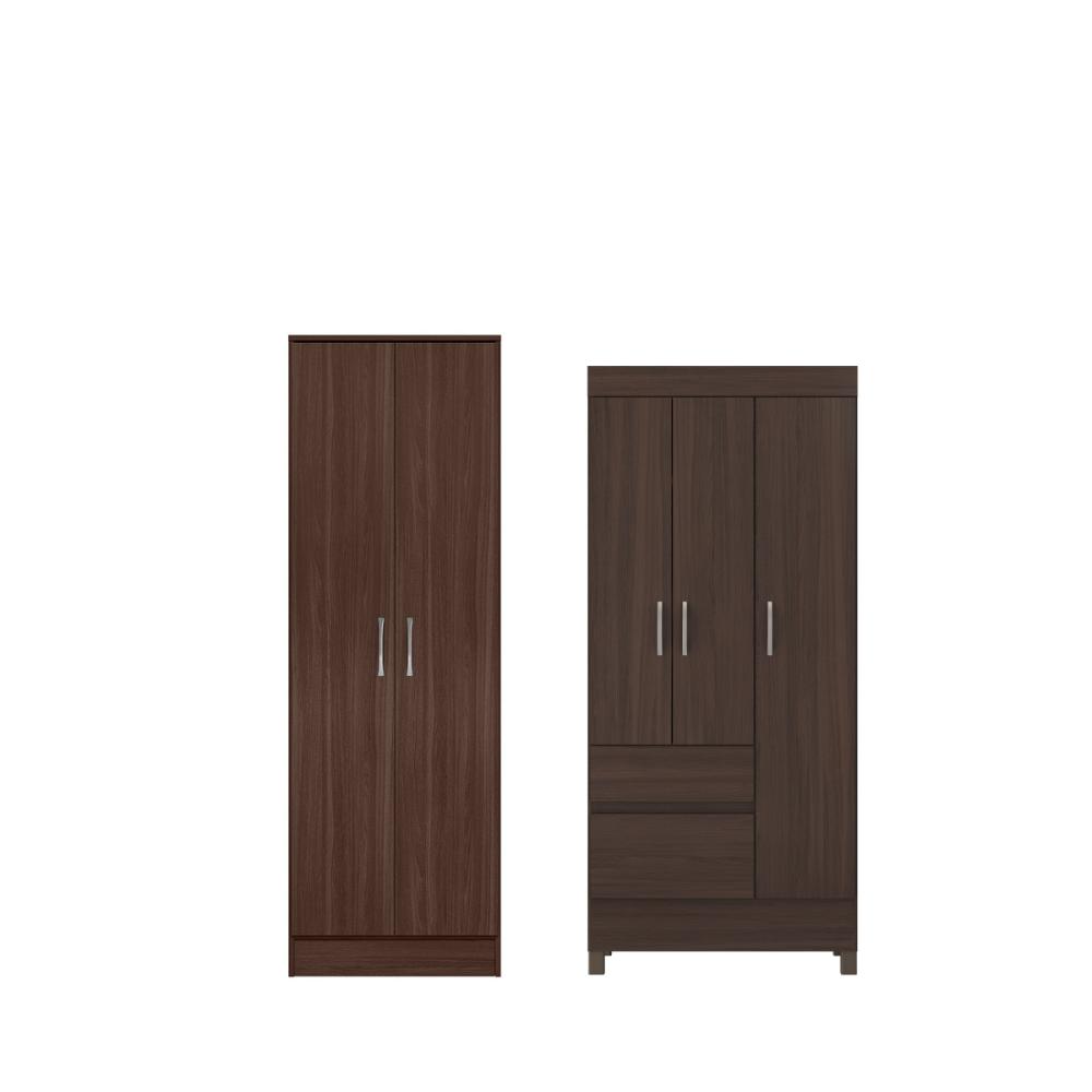 Conjunto Guarda Roupa 3 Portas e Sapateira Malawi Cafe Touch