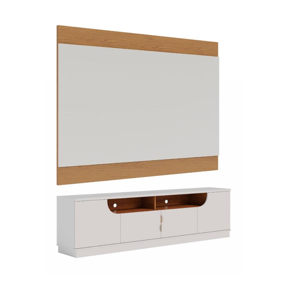 Conjunto Painel e Bancada Oxford Off White Freijo