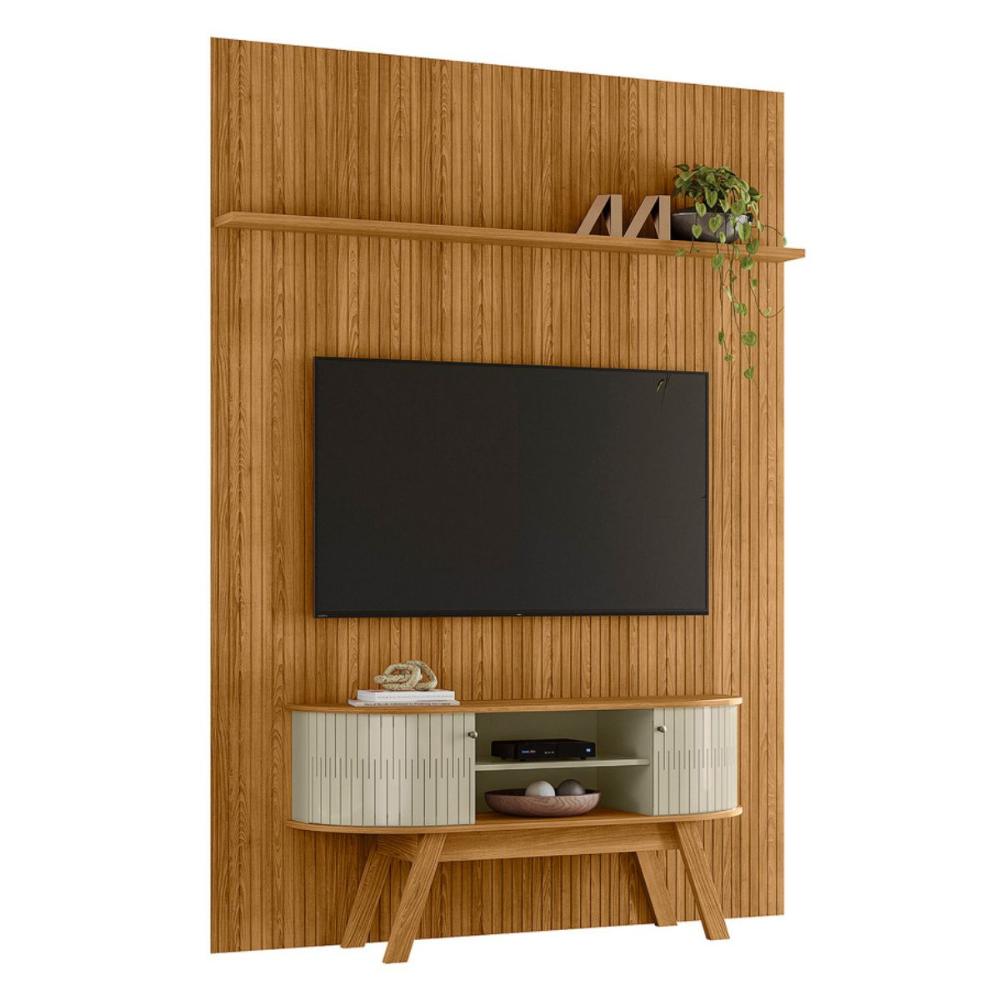 Conjunto Painel e Rack Ironspire Cumaru Opala