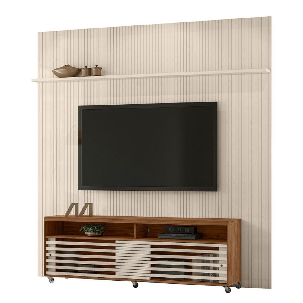Conjunto Painel e Rack Wraithfall Naturale Off White