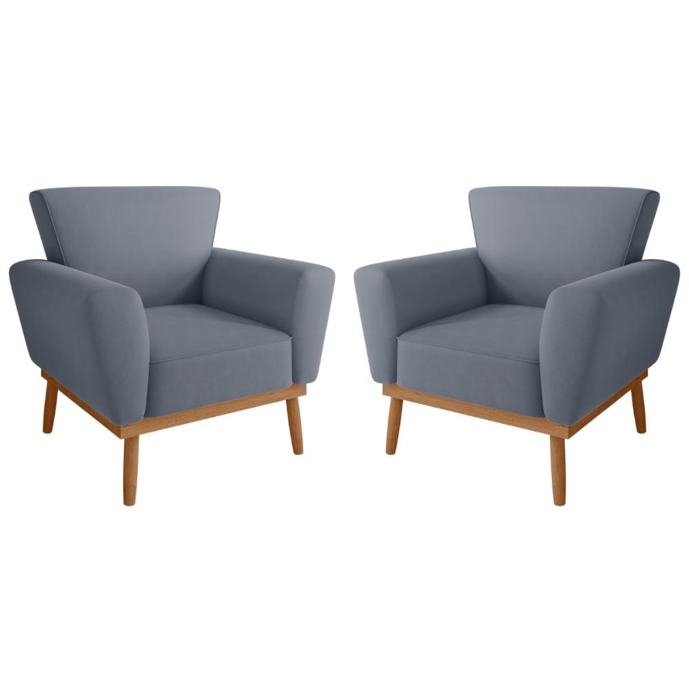 Conjunto Poltrona Decorativa Balneária Inca Chumbo
