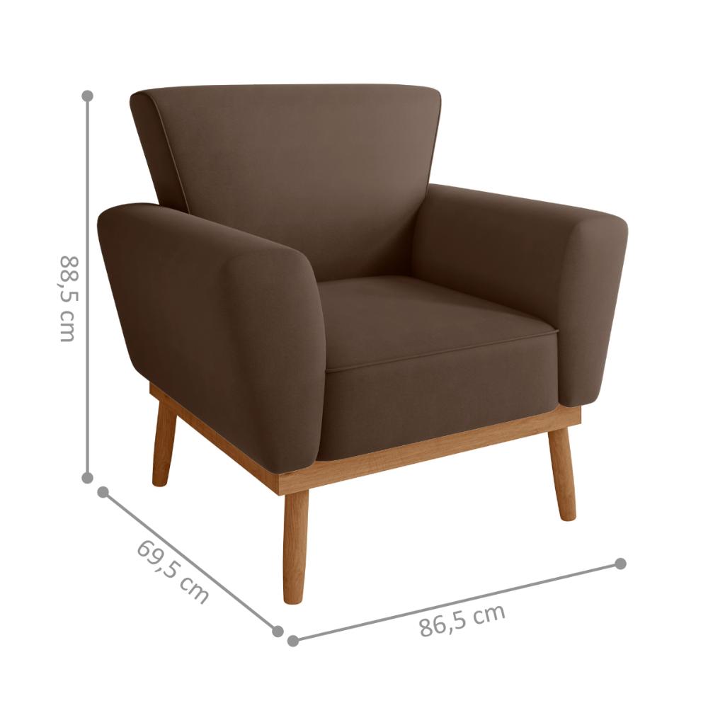 Conjunto Poltrona Decorativa Balneária Inca Marrom