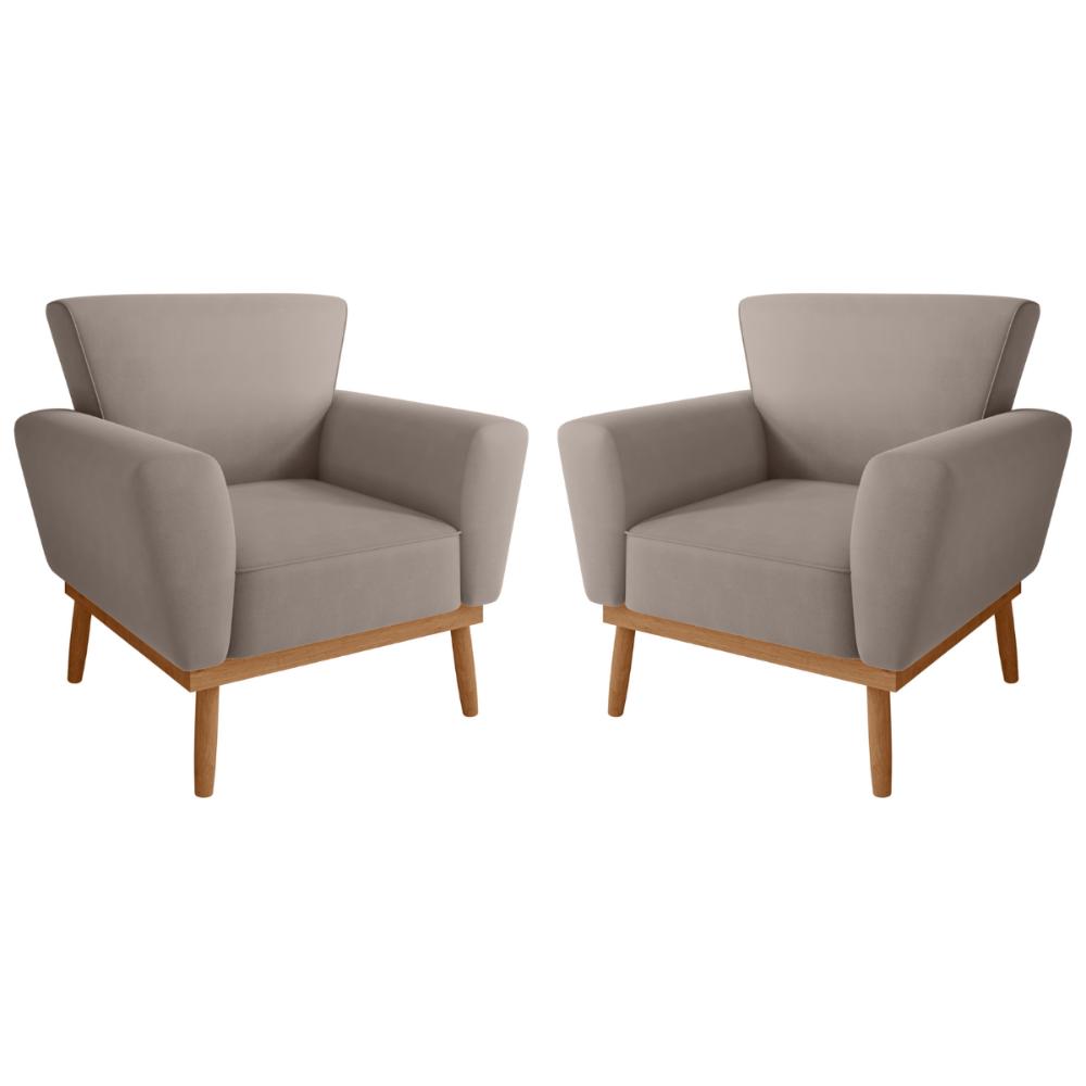 Conjunto Poltrona Decorativa Balneária Inca Sépia 