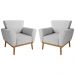 Conjunto Poltrona Decorativa Balneária Linha Cinza