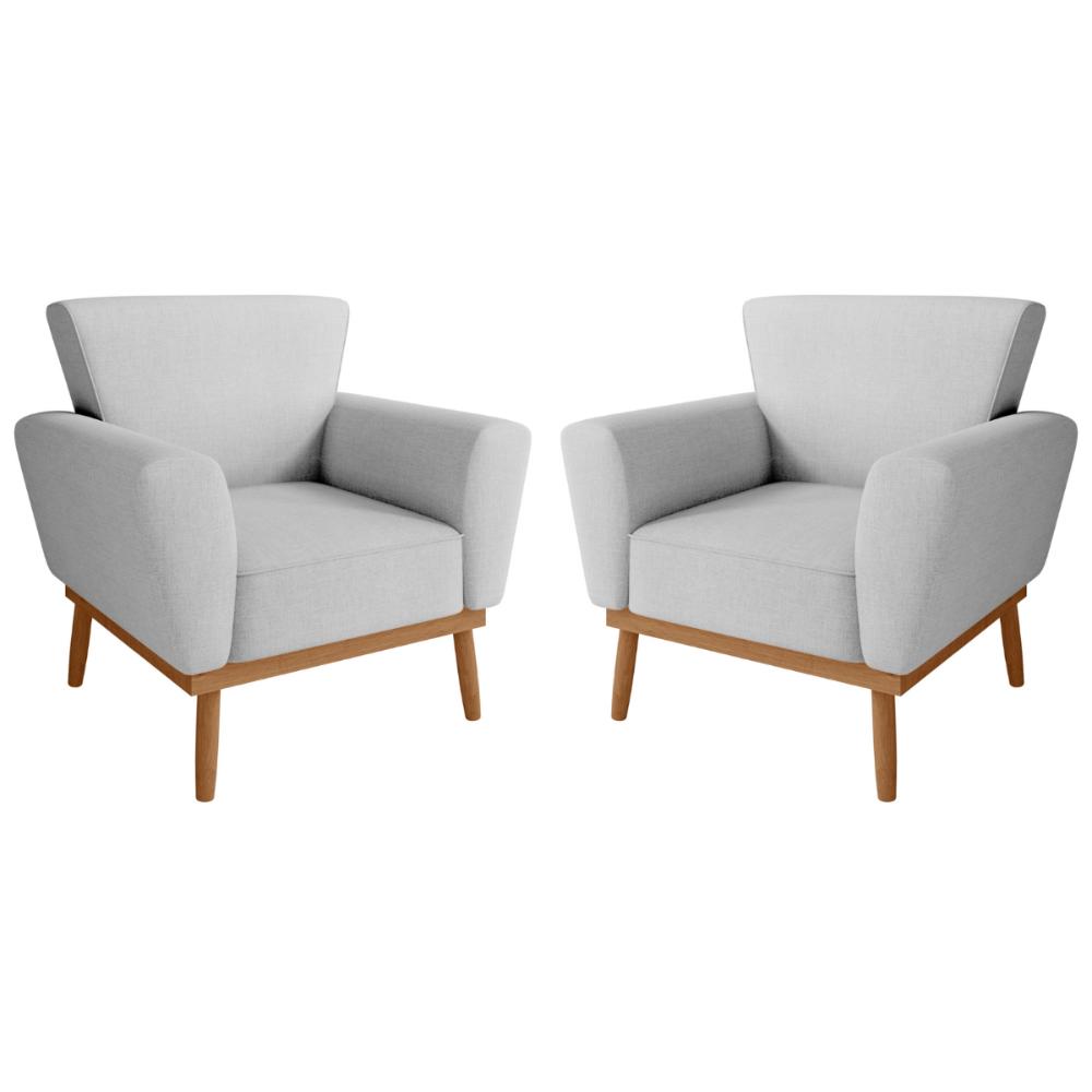 Conjunto Poltrona Decorativa Balneária Linha Cinza