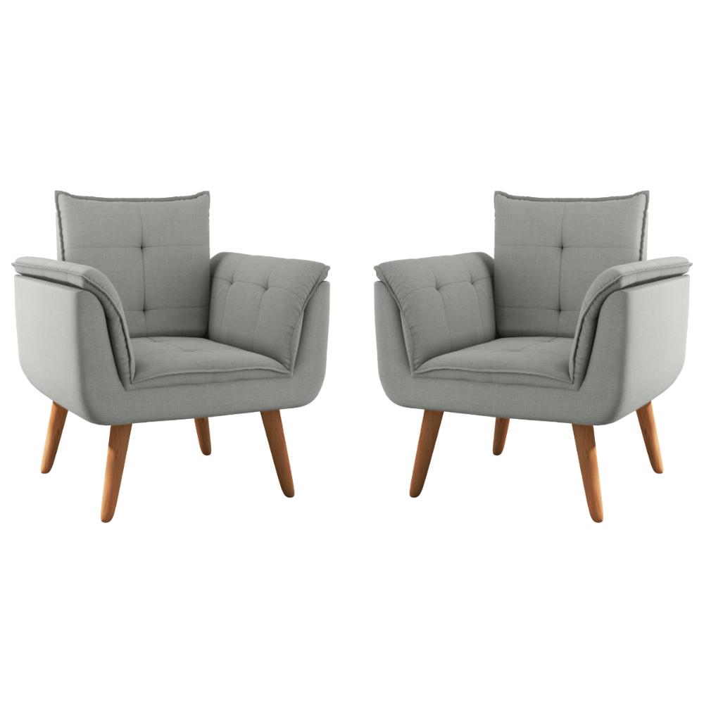 Conjunto Poltrona Decorativa Japeri Linha Grafite