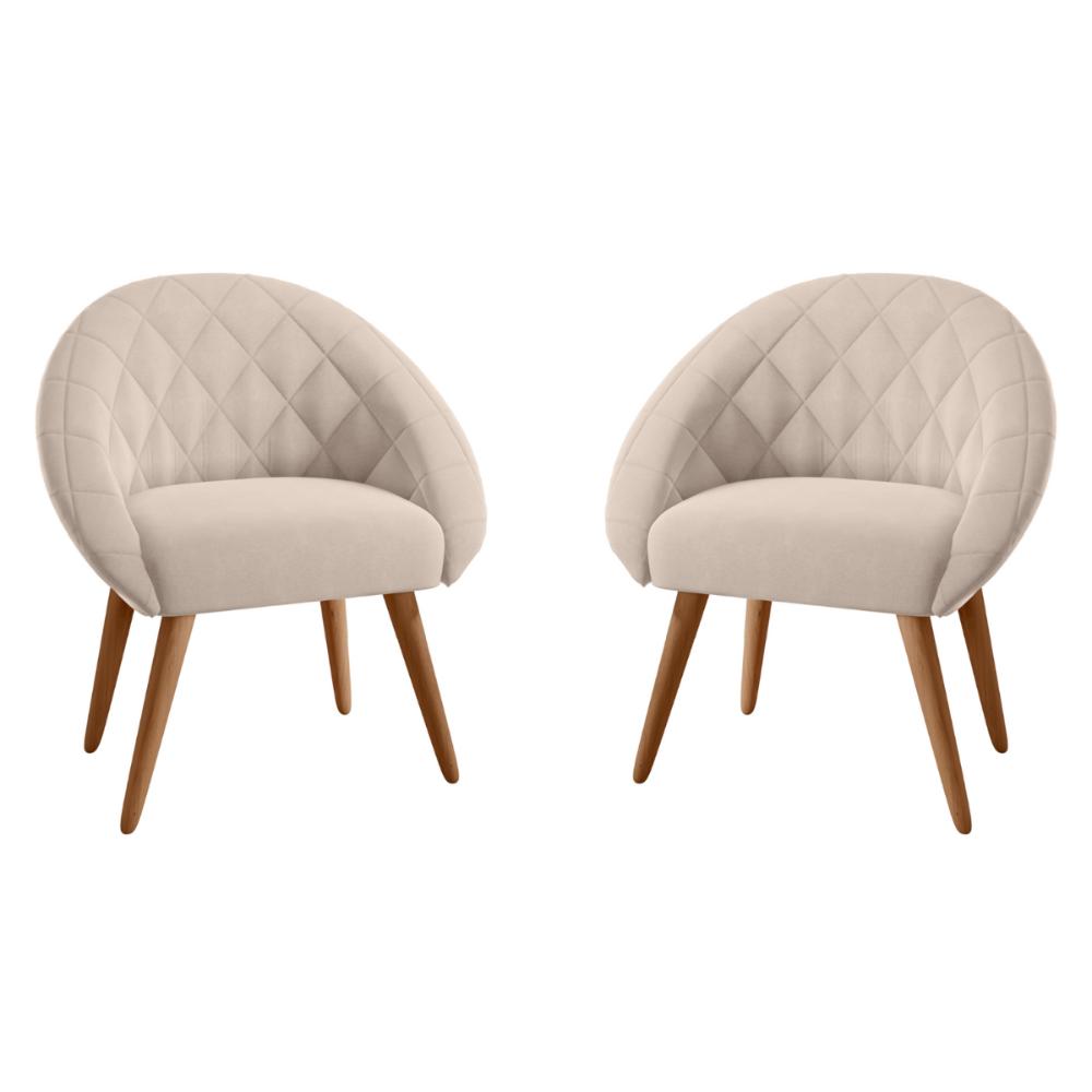 Conjunto Poltrona para Sala de Recepção Celina Inca Areia
