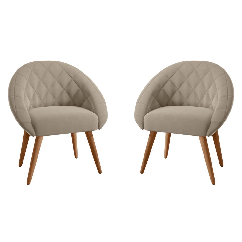 Conjunto Poltrona para Sala de Recepção Celina Inca Castor