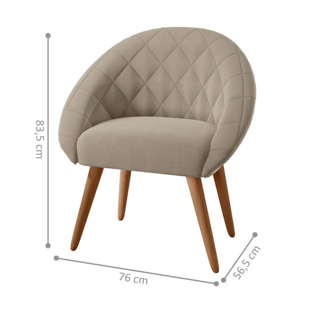 Conjunto Poltrona para Sala de Recepção Celina Inca Castor