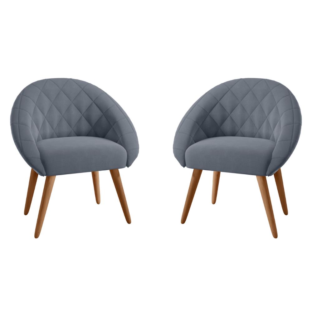 Conjunto Poltrona para Sala de Recepção Celina Inca Chumbo