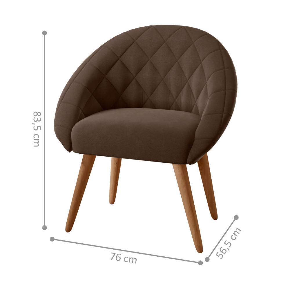 Conjunto Poltrona para Sala de Recepção Celina Inca Marrom