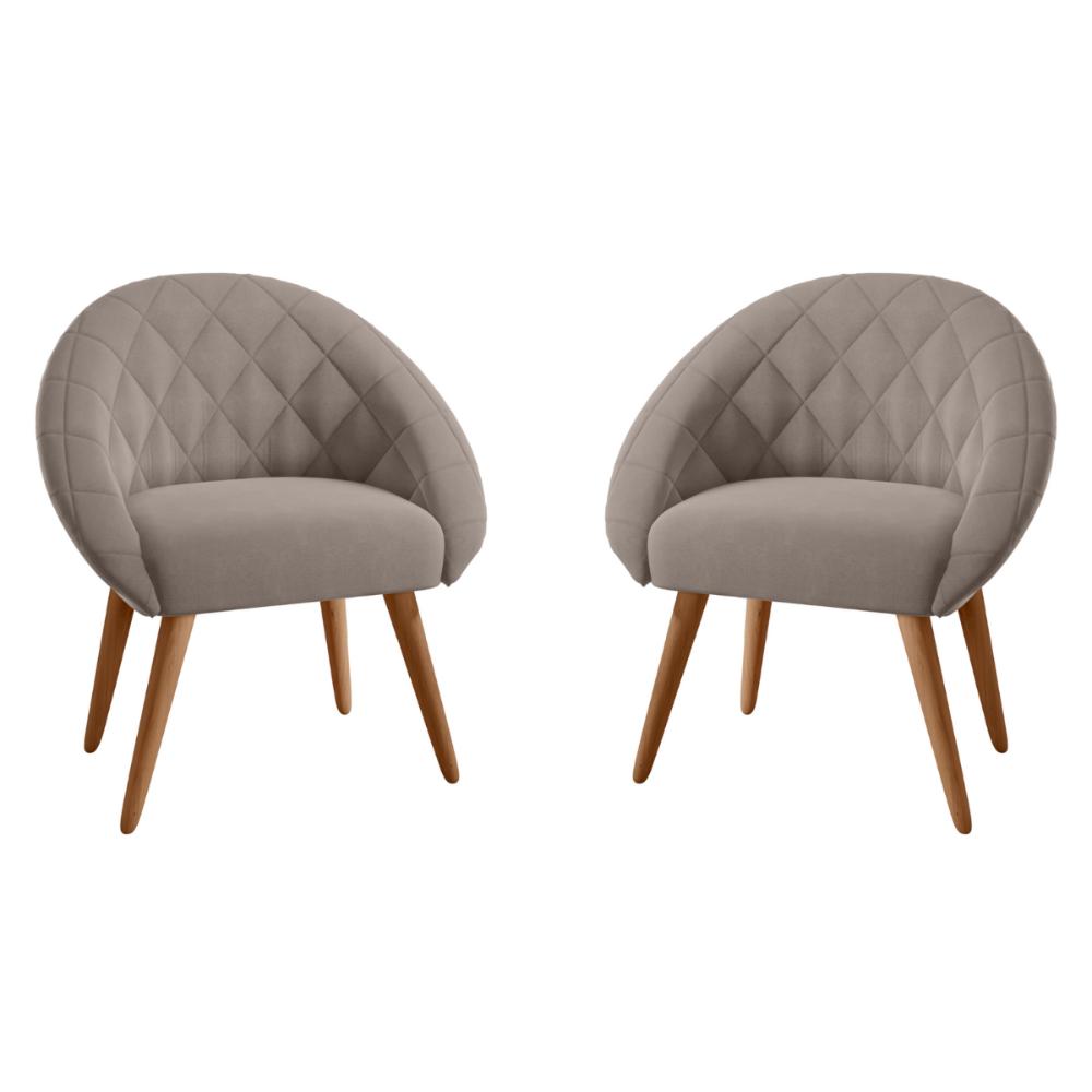 Conjunto Poltrona para Sala de Recepção Celina Inca Sépia