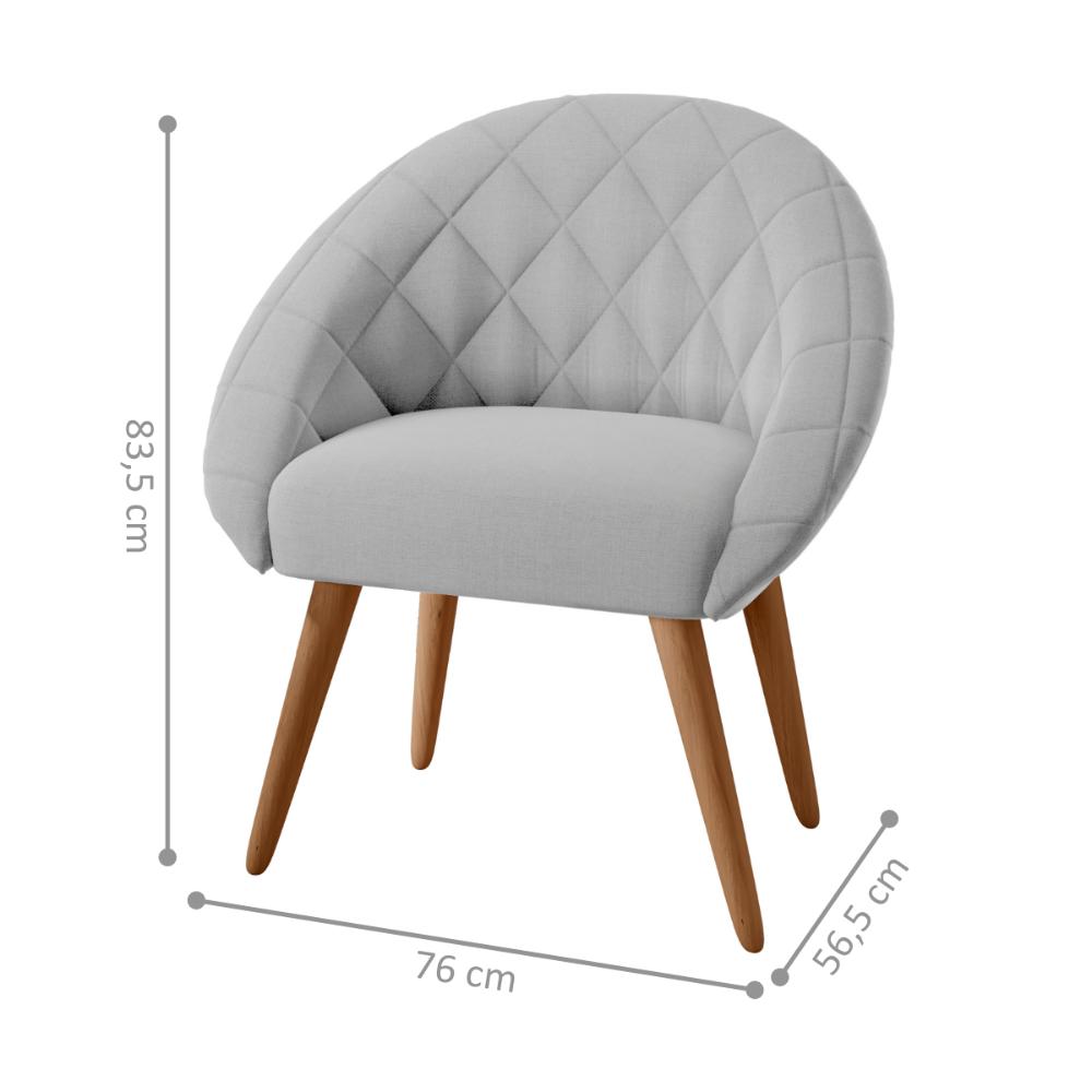 Conjunto Poltrona para Sala de Recepção Celina Linha Cinza