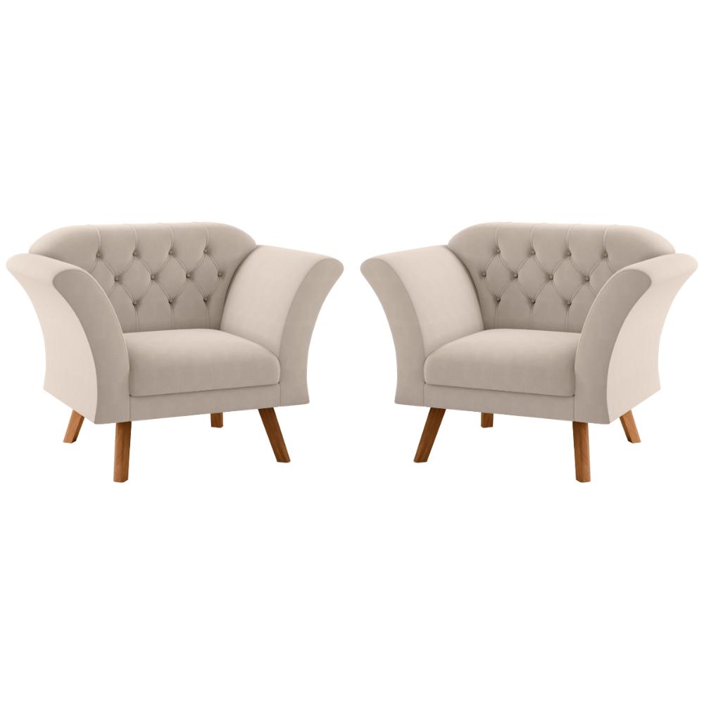 Conjunto Poltrona para Sala de Recepção Moreira Inca Areia