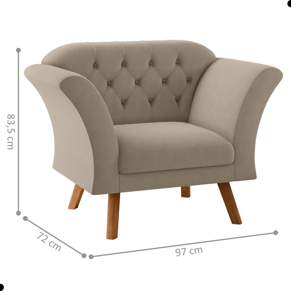 Conjunto Poltrona para Sala de Recepção Moreira Inca Castor