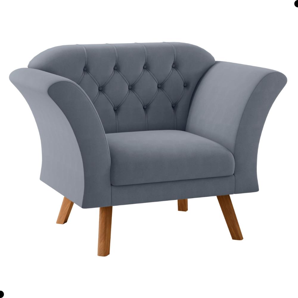 Conjunto Poltrona para Sala de Recepção Moreira Inca Chumbo