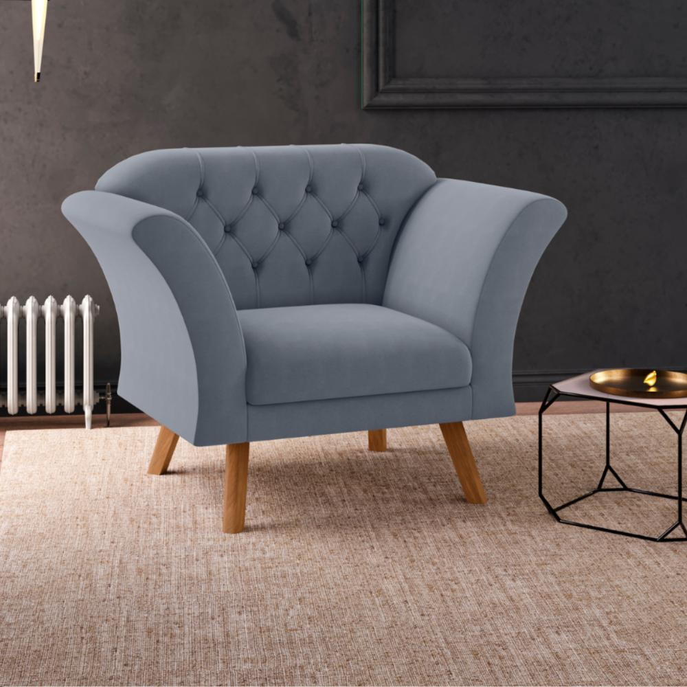 Conjunto Poltrona para Sala de Recepção Moreira Inca Chumbo