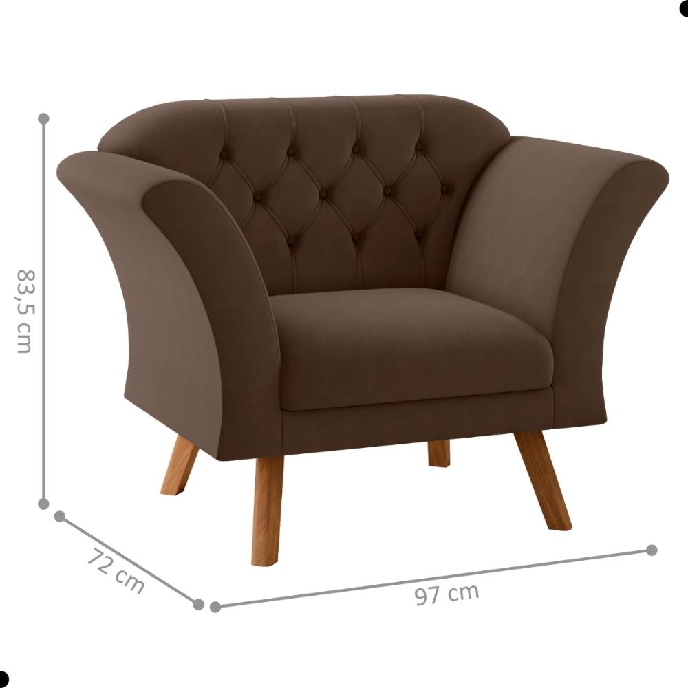 Conjunto Poltrona para Sala de Recepção Moreira Inca Marrom