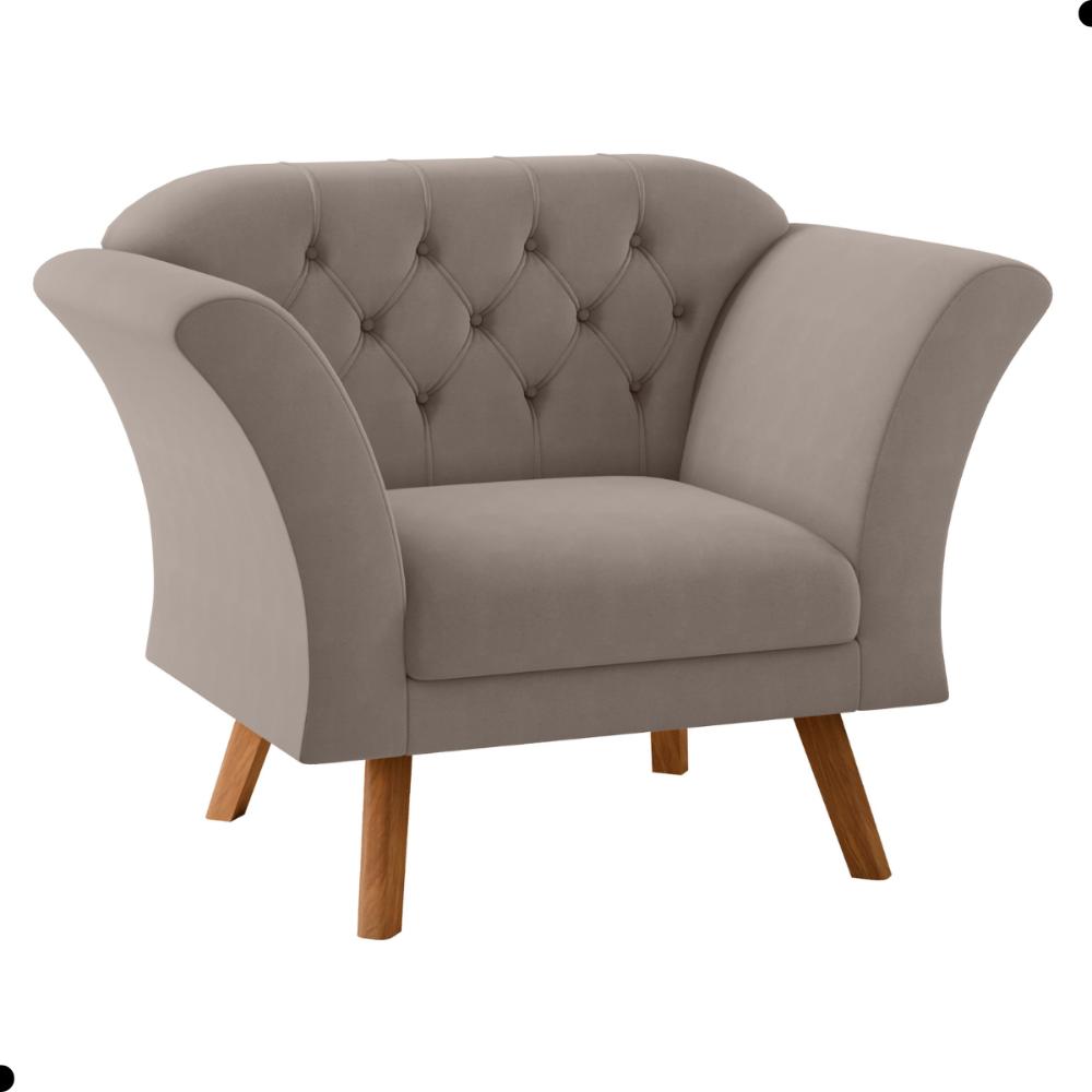 Conjunto Poltrona para Sala de Recepção Moreira Inca Sépia