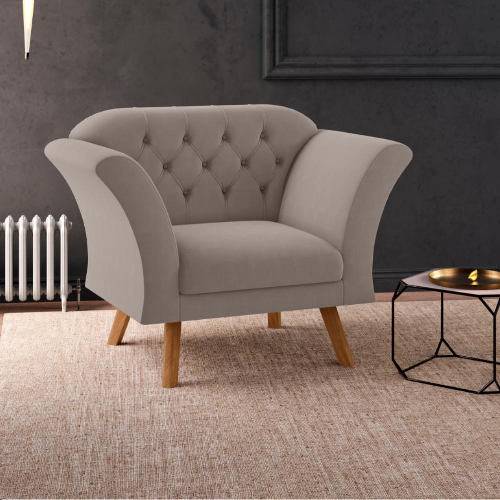 Conjunto Poltrona para Sala de Recepção Moreira Inca Sépia
