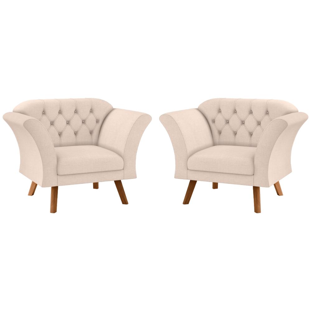 Conjunto Poltrona para Sala de Recepção Moreira Linha Bege