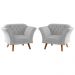Conjunto Poltrona para Sala de Recepção Moreira Linha Cinza