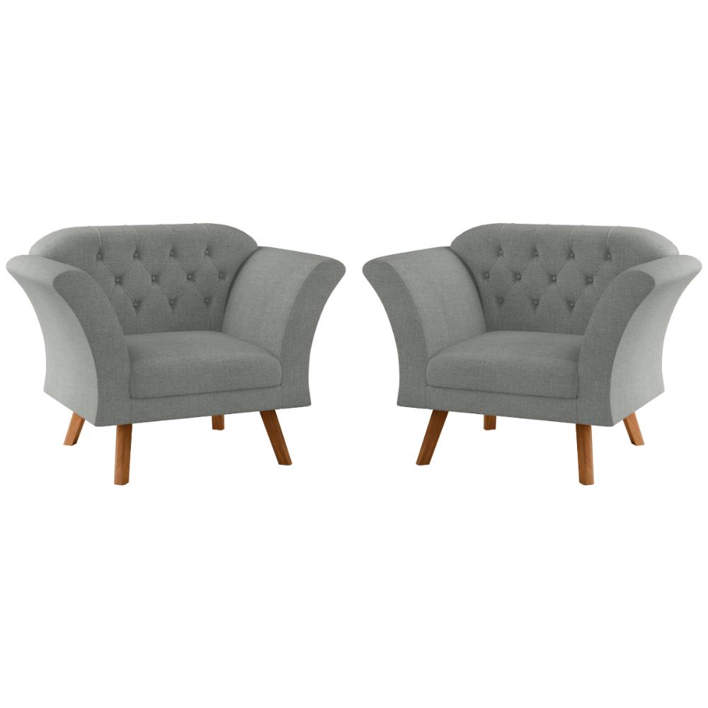 Conjunto Poltrona para Sala de Recepção Moreira Linha Grafite