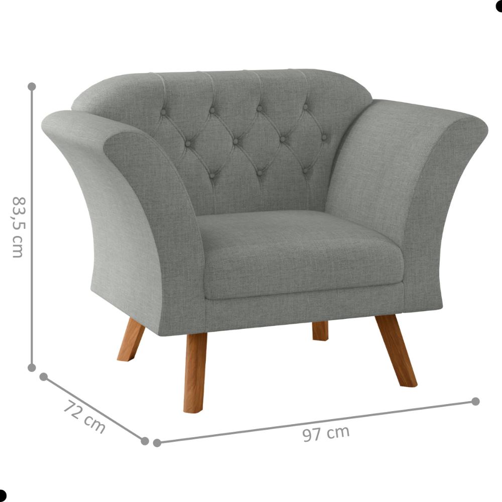 Conjunto Poltrona para Sala de Recepção Moreira Linha Grafite