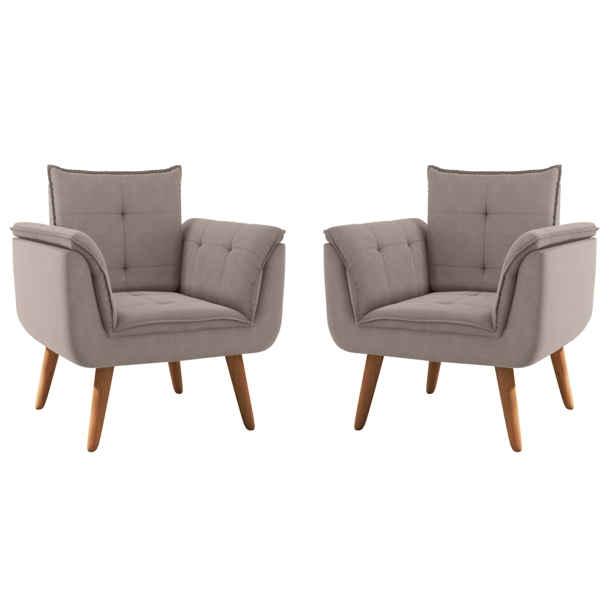 Conjunto Poltrona para Sala de Recepção Silveiras Inca Sépia 
