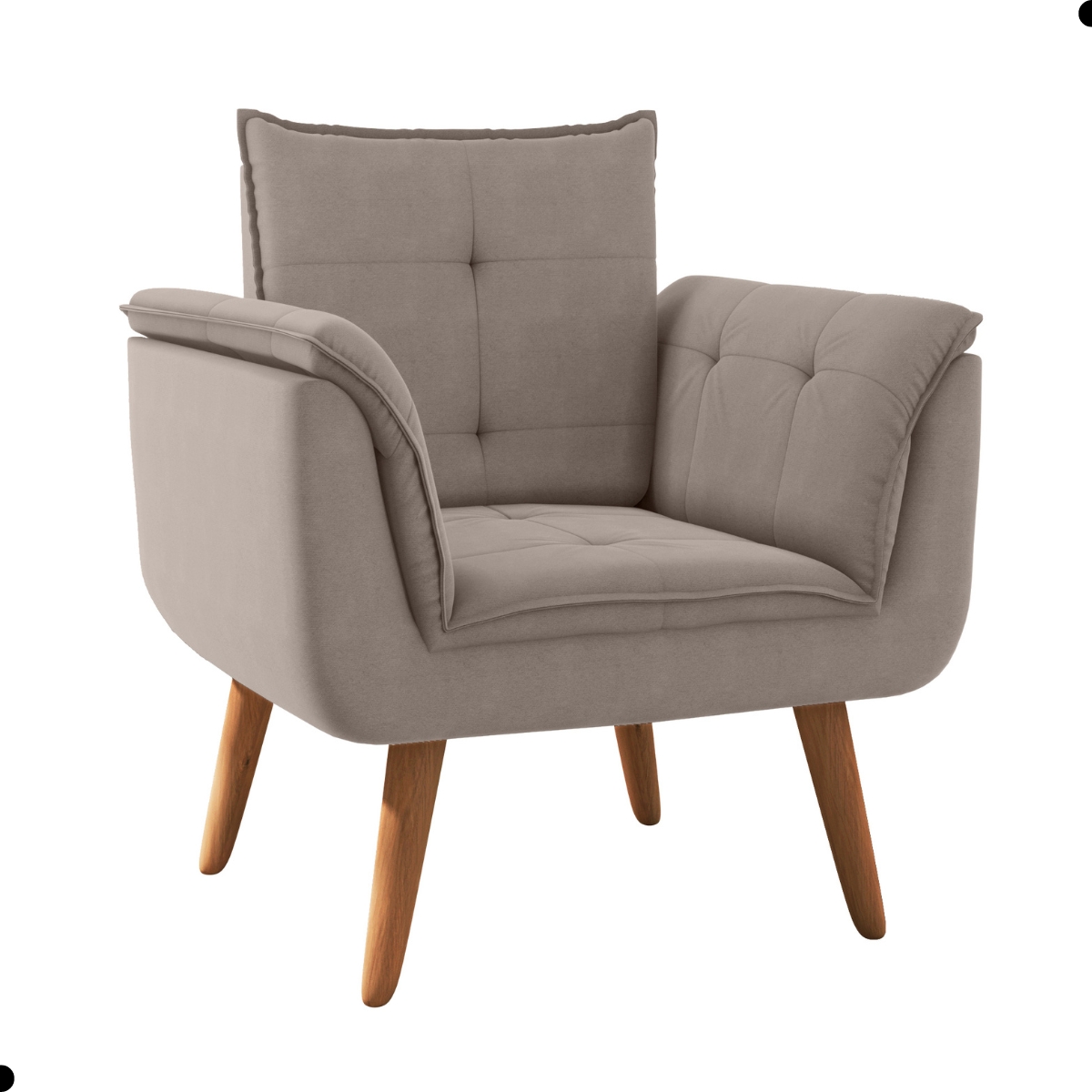 Conjunto Poltrona para Sala de Recepção Silveiras Inca Sépia 