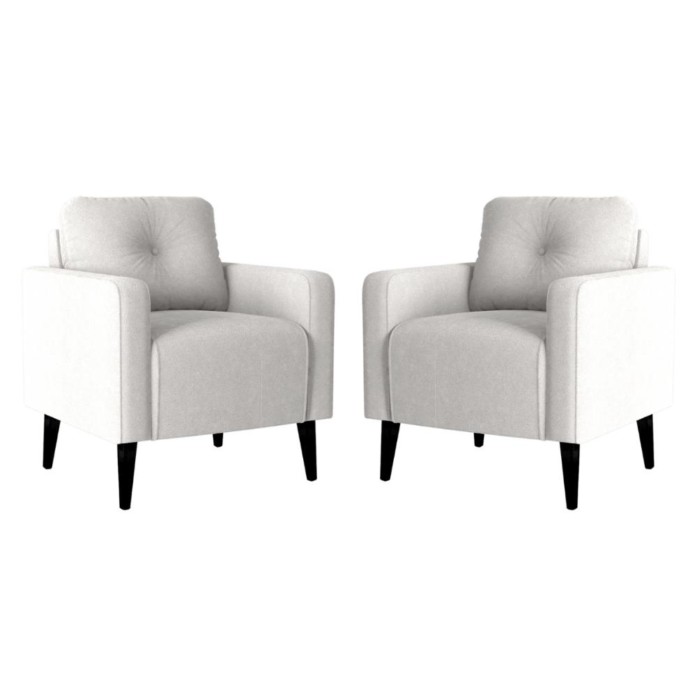 Conjunto Poltronas Decorativas Jade Boucle Bege