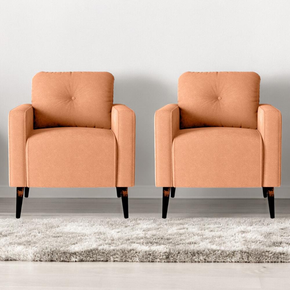 Conjunto Poltronas Decorativas Jade Boucle Mostarda