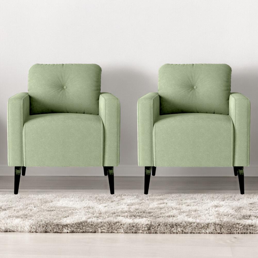Conjunto Poltronas Decorativas Jade Boucle Oliva