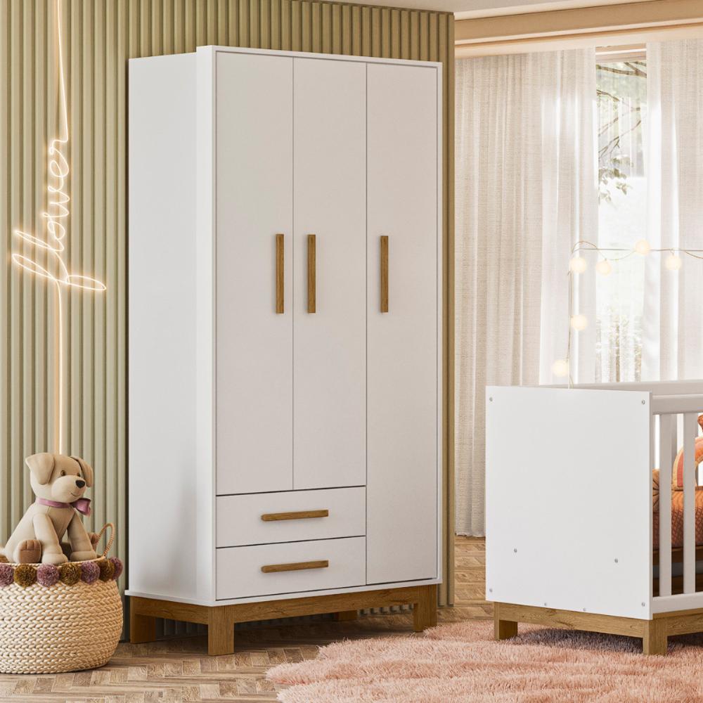 Conjunto Quarto Infantil Posadas Branco Acetinado