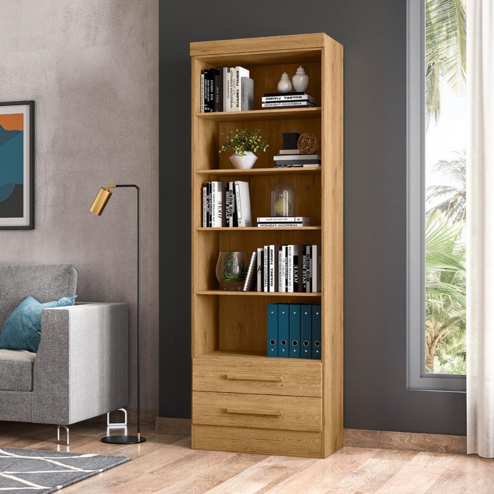 Conjunto de Livreiros Decoração 2 Gavetas Goiás Freijó 