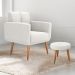 Conjunto de Poltrona e Puff Decorativos Miller Boucle Bege