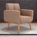 Conjunto de Poltrona e Puff Decorativos Miller Boucle Marrom
