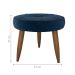Conjunto de Poltrona e Puff Decorativos Miller Veludo Azul