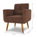 Conjunto de Poltrona e Puff Decorativos Miller Veludo Ferrugem