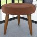 Conjunto de Poltrona e Puff Decorativos Miller Veludo Ferrugem
