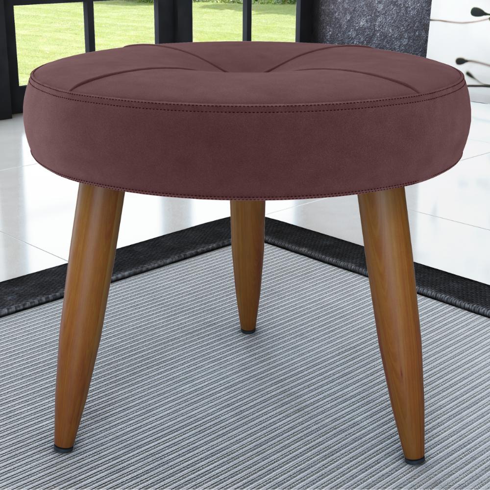Conjunto de Poltrona e Puff Decorativos Miller Veludo Rose