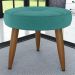 Conjunto de Poltrona e Puff Decorativos Miller Veludo Verde Menta