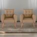 Conjunto de Poltronas Decorativas Atlas Linho Areia