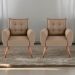 Conjunto de Poltronas Decorativas Atlas Suede Bege