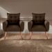 Conjunto de Poltronas Decorativas Atlas Suede Marrom