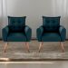 Conjunto de Poltronas Decorativas Atlas Suede Petróleo