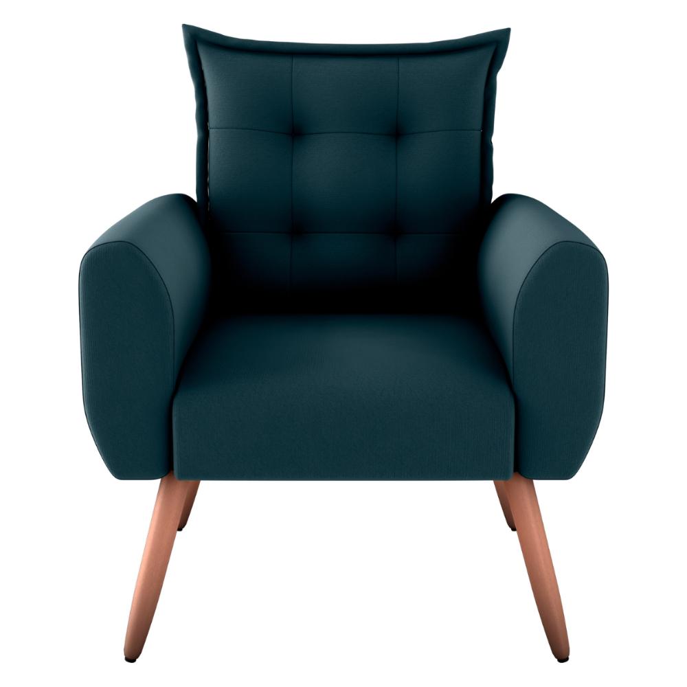 Conjunto de Poltronas Decorativas Atlas Suede Petróleo